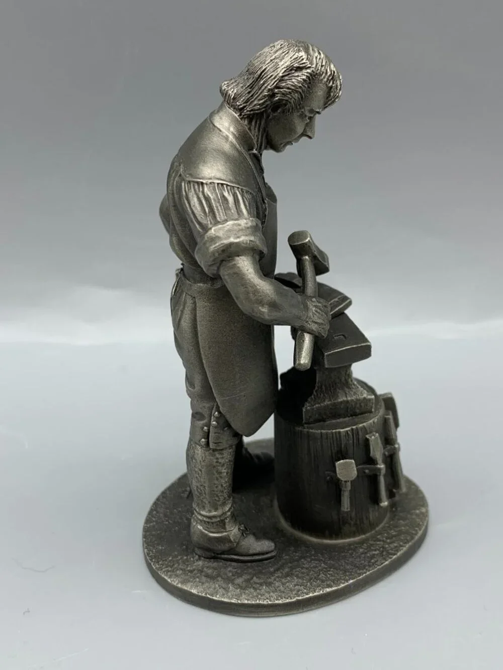 Franklin Mint 1975 Fine Pewter Figurines  The Innkeeper-Shoemaker-Blacksmith